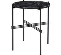 GUBI Table TS pieds noirs Ø40 cm marbre noir