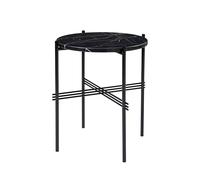 GUBI Table TS pieds noirs Ø40 cm marbre noir