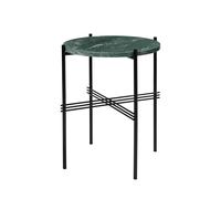 GUBI TS Table D'appoint Ronde Ø40 Noir/ Marbre Vert Guatemala