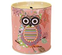 Tsffae Tirelire, Tirelire en Fer À Motif De Hibou De Dessin Animé, Pot d'argent pour Économiser De l'argent, Cadeaux pour Enfants, Décoration De Maison