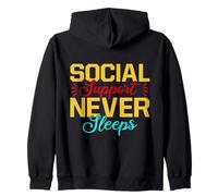 Tshirt des Travailleurs Sociaux Support Never Sleeps Travail Sweat à Capuche