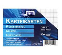 TSI fiches bristol blanc format a7-lot de 100-weißkariert