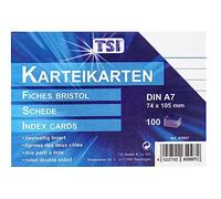 TSI fiches bristol blanc format a7-lot de 100-weißliniert