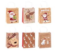TSI Sac cadeau en papier kraft pour Noël, lot de 12, taille : moyenne (23 x 18 x 10 cm), N° d'art. 88016