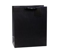 TSI Sac cadeau Série Rayures fines, lot de 12, taille : grand (32 x 26 x 13,5 cm), N° d'art. 86310