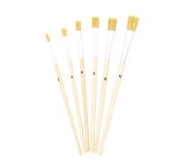 TSI Set de Pinceaux de Peinture, Lot de 6, Tailles: (Plats) 2,4,6,8,10,12, Tige Nature, Poils de Qualité Supérieure, Virole en Aluminium, N° d'art. 49108