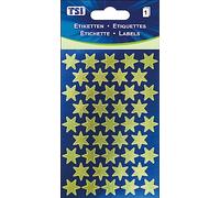 TSI Stickers d'étiquettes "Étoiles dorées", impression sur papier, contenu : 1 feuille, réf. 55320