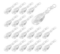 Tskcvy 20 Pièces Cristaux de Lustre, Pendentifs de Pièces de Lustre en Cristal de Larme de Cristal Clair, Cristaux Suspendus pour Les Lustres (50 Mm, Clair)