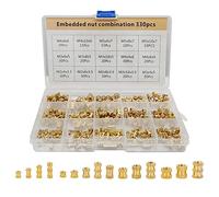 Tskcvy 330 PièCes éCrous FiletéS en Laiton M2 M3 M5 Filetage éCrou Moleté Inserts éCrou D'Encastrement pour PièCe d'impression 3D