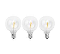 Tskcvy Ampoules de Remplacement à LED 3PièCes G40, Ampoules Globe LED Incassables à Culot à Vis E12 pour Guirlandes Lumineuses Solaires Blanc Chaud
