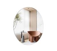 TSKDKIT Miroir mural à coller 42 x 33 cm | Miroir autocollant sans perçage en acrylique pour salle de bain, porte de placard, couloir (ovale)