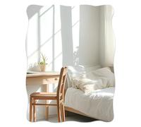 TSKDKIT Miroir mural ondulé 40 x 30 cm à coller pour mur, autocollant sans perçage, en acrylique, sans cadre, pour salle de bain, porte d'armoire, couloir