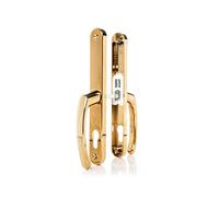TSS Ensemble de poignées de porte en UPVC pour serrures Fullex - Levier/levier - 68 mm PZ (centres) - 215 mm de vis à vis - Plaque arrière 245 mm x 34 mm - UPVC - Poignées de rechange en PVC (laiton
