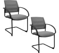 TST AIRWORK GR - Chaises visiteur TOPSTAR grises, lot de 2