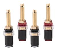 Tsudoku 4 Pcs Hifi Haut-Parleur Terminal Liaison Poste Pur Cuivre Plaqué Or Amplificateur Connecteur Pièces Accessoires pour Prise Banane