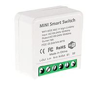 Tsudoku Mini interrupteur relais intelligent WiFi, module interrupteur lumière minuterie DIY application Smart Life/Tuya, sans fil