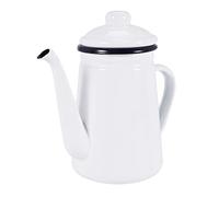 Tsudoku Pot à Café en éMail de Qualité SupéRieure de 1,1L à Verser sur Le Pot à Eau en Poudre de Lait ThéIèRe pour CuisinièRe à Gaz et CuisinièRe à Induction, Blanc