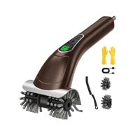 Tsynapter Brosse de Gril électrique, épurateur sans Fil Rechargeable avec tête de Poils rotative, grattoir, Affichage de la poignée, Brosse de Nettoyage de Cuisine extérieure avec Corps en ABS