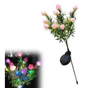 Tsynapter Lampe à fleurs pour allée de jardin avec panneau de, piquet décoratif à LED pour de bordure, zones de porche et pots