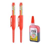 Tsynapter Lot de 2 marqueurs à tête longue de 45 mm avec recharge d ' encre de 15 ml, marqueur à tête longue pour le travail du bois, le perçage de trous, le marquage de construction, de construction