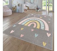 TT Home Tapis Chambre Enfant Bebe Fille Garcon Moderne Arc-en-Ciel Nuage Motif Animal Multicolore, Couleur:Gris 2, Dimension:80x150 cm