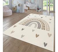 TT Home Tapis Chambre Enfant Bebe Fille Garcon Moderne Arc-en-Ciel Nuage Motif Animal Multicolore, Couleur: Beige, Dimension:200x280 cm