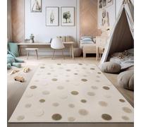 TT Home Tapis Chambre Enfant Points Effet Haut-Bas Doux Tons Naturels Style Minimaliste Facile d'entretien Moderne, Dimension:120x160 cm