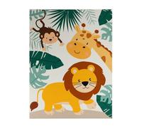 TT Home Tapis De Jeu Chambre Enfant Garcon Fille Voitures Motif Animal Antidérapant, Couleur:Vert Beige Bleu, Dimension:140x200 cm