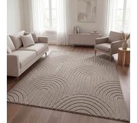 TT Home Tapis de Salon Chambre à Coucher Tapis à Poils Longs Facile d'entretien Doux Lavable Uni Design Moderne Aspect, Couleur:Taupe 1, Dimension:200x280 cm