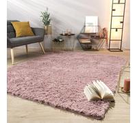 TT Home Tapis De Salon Tapis Shaggy Poil Long Doux Peluche Design Moderne Monochrome, Couleur: Rose, Dimension:160x220 cm