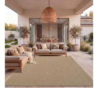 TT Home Tapis D'extérieur Imperméable Jardin Chambre Couloir Look Sisal Naturel Design Géométrique Boho Moderne Uni, Dimension:160x230 cm