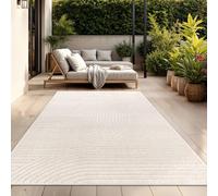 TT Home Tapis D'Intérieur Et D'Extérieur Résistant Aux Intempéries Balcon Chambre À Coucher Motif Boho Skandi Aspect Géométrique, Couleur:Crème 2, Dimension:200x290 cm