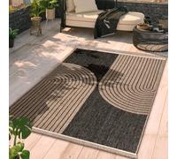 TT Home Tapis Jardin Exterieur Terrasse Cambre Cuisine Balcon Bohème Fleurs Lavable 3D, Couleur:Gris Beige, Dimension:200x280 cm