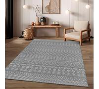 TT Home Tapis Jardin Exterieur Terrasse Cambre Cuisine Balcon Modern Motif Diamant Bohème Motif Geometrique, Couleur:Gris 3, Dimension:80x250 cm