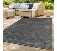 TT Home Tapis Jardin Exterieur Terrasse Cambre Cuisine Balcon Modern Motif Diamant Bohème Motif Geometrique, Couleur:Gris Foncé 2, Dimension:200x280 cm