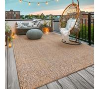 TT Home Tapis Jardin Exterieur Terrasse Cuisine Balcon Bohème Abstrait Unis Lavable, Couleur:Beige Marron, Dimension:200x280 cm