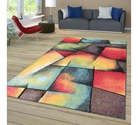 TT Home Tapis Pile Courte Chambre Adulte Salon Modern Motif Geometrique Moucheté 3D Multicolore, Couleur:Vert Bleu Orange, Dimension:160x230 cm