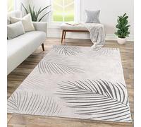 TT Home Tapis Pile Courte Chambre Adulte Salon Motif Geometrique 3D Abstrait, Couleur:Beige Clair Gris, Dimension:80x150 cm