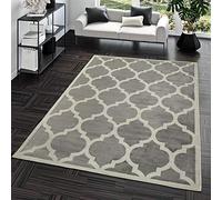 TT Home Tapis Pile Courte Chambre Adulte Salon Vintage Modern Motif Geometrique Damier, Couleur:Gris Beige, Dimension:200x280 cm