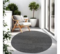 TT Home Tapis pour Extérieur Tapis De Cuisine Balcon Terrasse Design Uni Moderne, Couleur:Anthracite, Dimension:Ø 200 cm Rond