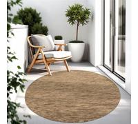 TT Home Tapis pour Extérieur Tapis De Cuisine Balcon Terrasse Design Uni Moderne, Couleur:Café, Dimension:Ø 200 cm Rond