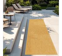 TT Home Tapis pour Extérieur Tapis De Cuisine Balcon Terrasse Design Uni Moderne, Couleur: Jaune, Dimension:80x250 cm