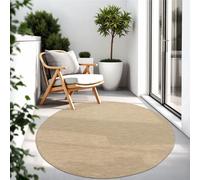 TT Home Tapis pour Extérieur Tapis De Cuisine Balcon Terrasse Design Uni Moderne, Couleur:Nature, Dimension:Ø 120 cm Rond