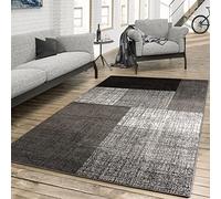 TT Home Tapis Salon Chambre Adulte Poils Ras Vintage Moucheté Moderne Motif Geometrique, Couleur: Gris, Dimension:140x200 cm