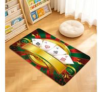 TTBAoDAoY Tapis de Porte Paillasson 40x60cm Interieur et Extérieur Antidérapant Absorbant, Illustration de Poker de Luxe Pique, Cœur, Trèfle, Carreau, As