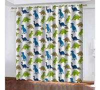 TTBBBB Rideau Salon Dinosaure Animal Bleu L 120 x H 140 cm Rideaux Chambre pour Adulte Et Enfant Intérieurs Isolant Thermique Et Phonique Oeillets pour Salon Économie D'Énergie