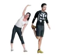 TTETTZ 2 Pièces Figurine Miniature Personnage Humain Modèle Réduit Statuette Sportive Décoration de Scène En Résine Convient pour Le Jardin Des Fées et La T, 2.8 Cm