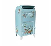 TTETTZ Boîte aux Lettres sur Pied Boîte Postale Décorative Métal Motif Fleur Détail Porte Avant Convient à la Décoration Jardin Entrée, Oiseau Et Fleur - Bleu