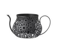 TTETTZ Pot de Fleurs Décoratif en Forme de Théière, Composition de Table Rustique, Pot de Fleurs en Forme de Tasse à Thé, Jardinière pour Mariages, Balcons, Noir