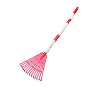 TTETTZ Râteau à feuilles pour jardinage, nettoyage rapide, 3 sections, 14 dents, outil idéal pour les enfants (parterres fleurs, arbustes), Rouge